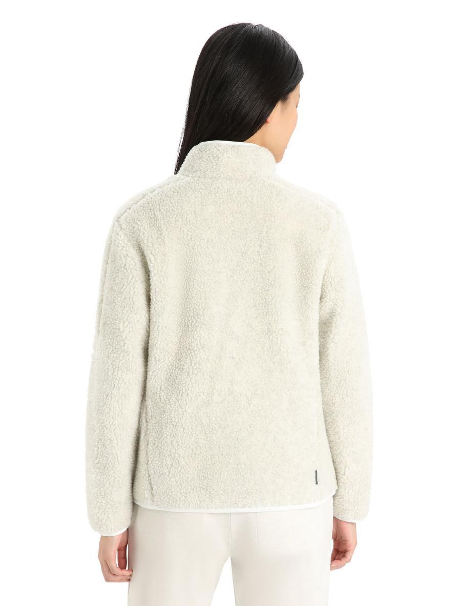 Icebreaker RealFleece™ Merino High Pile Long Sleeve Zip Naisten Huppari Valkoinen | FI 1663JPQJ